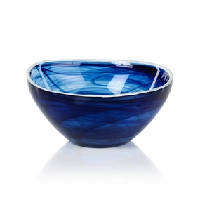 Monte Carlo - Alabaster Indigo Small Glass Bowl (Set of 4) mini ornamental plant  