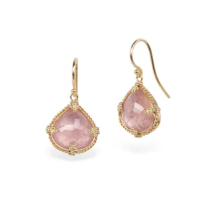 Morganite Rounded Teardrop Earrings
