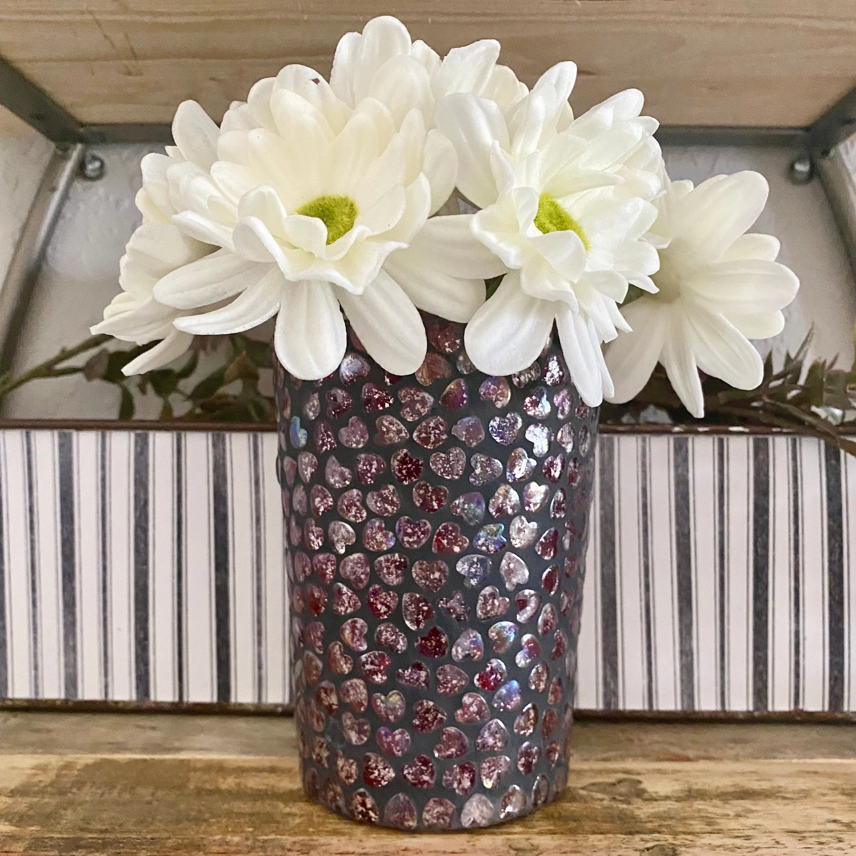 Mosaic Heart Vase
