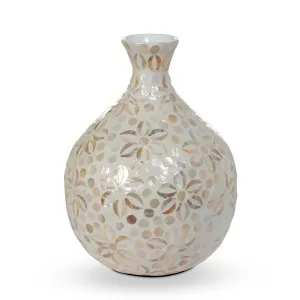 Mother Of Pearl Capraia Coast Floral Vessel dried flowers  