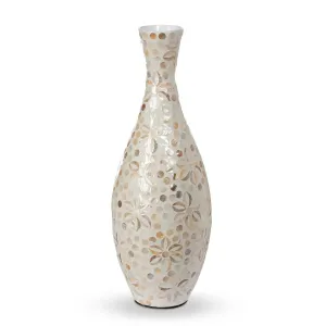 Mother Of Pearl Capraia Coast Tall Floral Vase dried flowers  