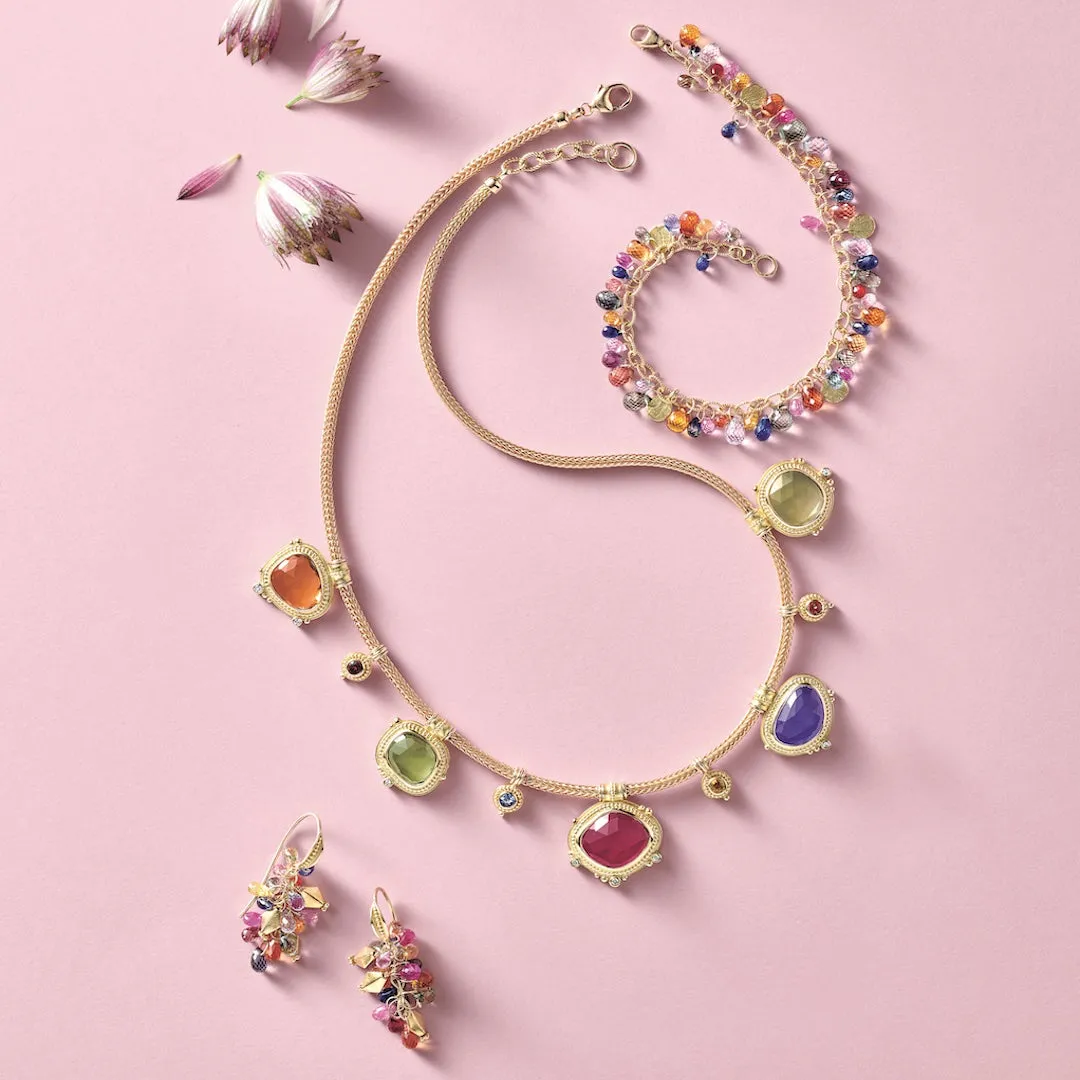 Multi-Color Sapphire Briolette Earrings