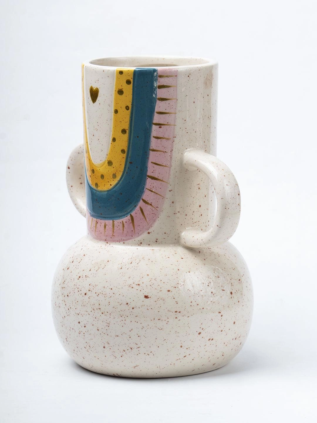Multicolor Ceramic Vase - Antique Design, Flower Holder
