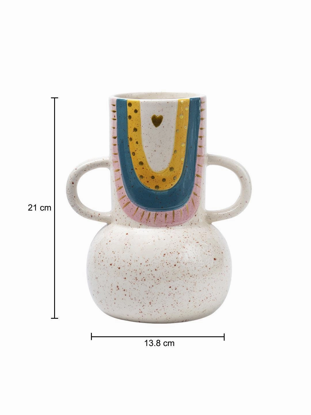 Multicolor Ceramic Vase - Antique Design, Flower Holder