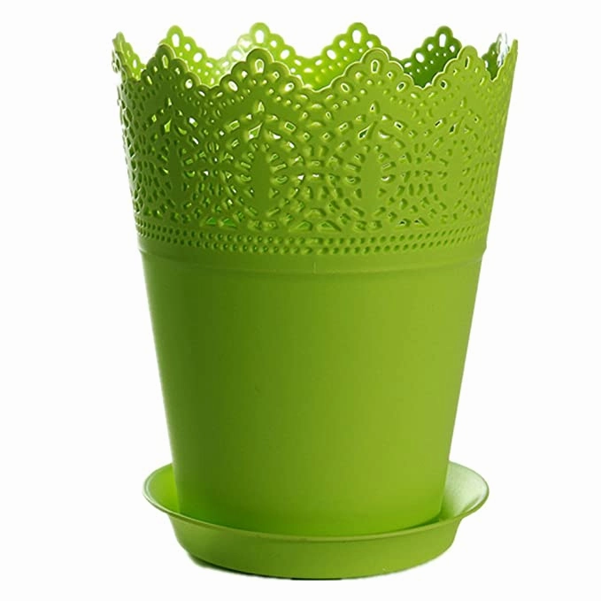 Multicolour Garden Flora Table Top Planter With Trays (Set of 6)