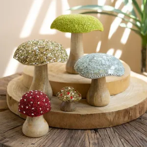 Mushrooms with Mosaic Tops Set dried flowers  