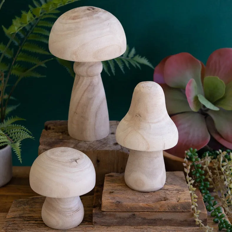 Natural Wood Mushrooms Set dried flowers  