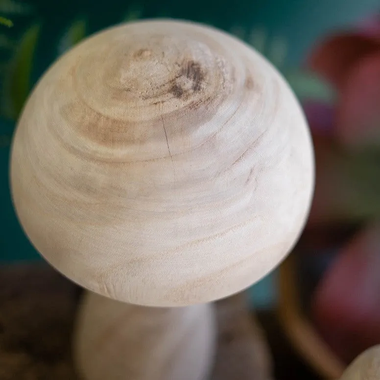 Natural Wood Mushrooms Set