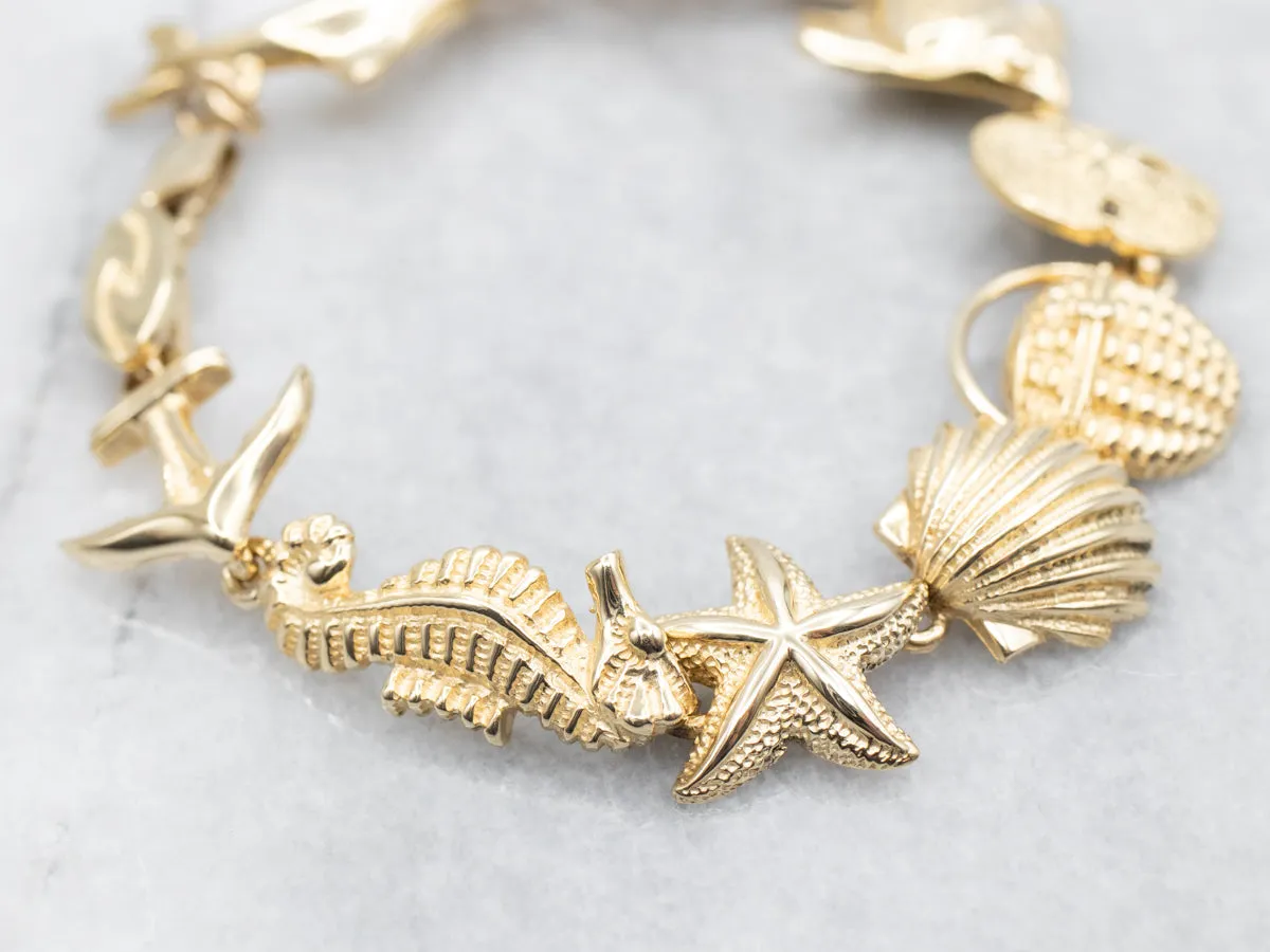 Nautical Link Bracelet with Nantucket Basket