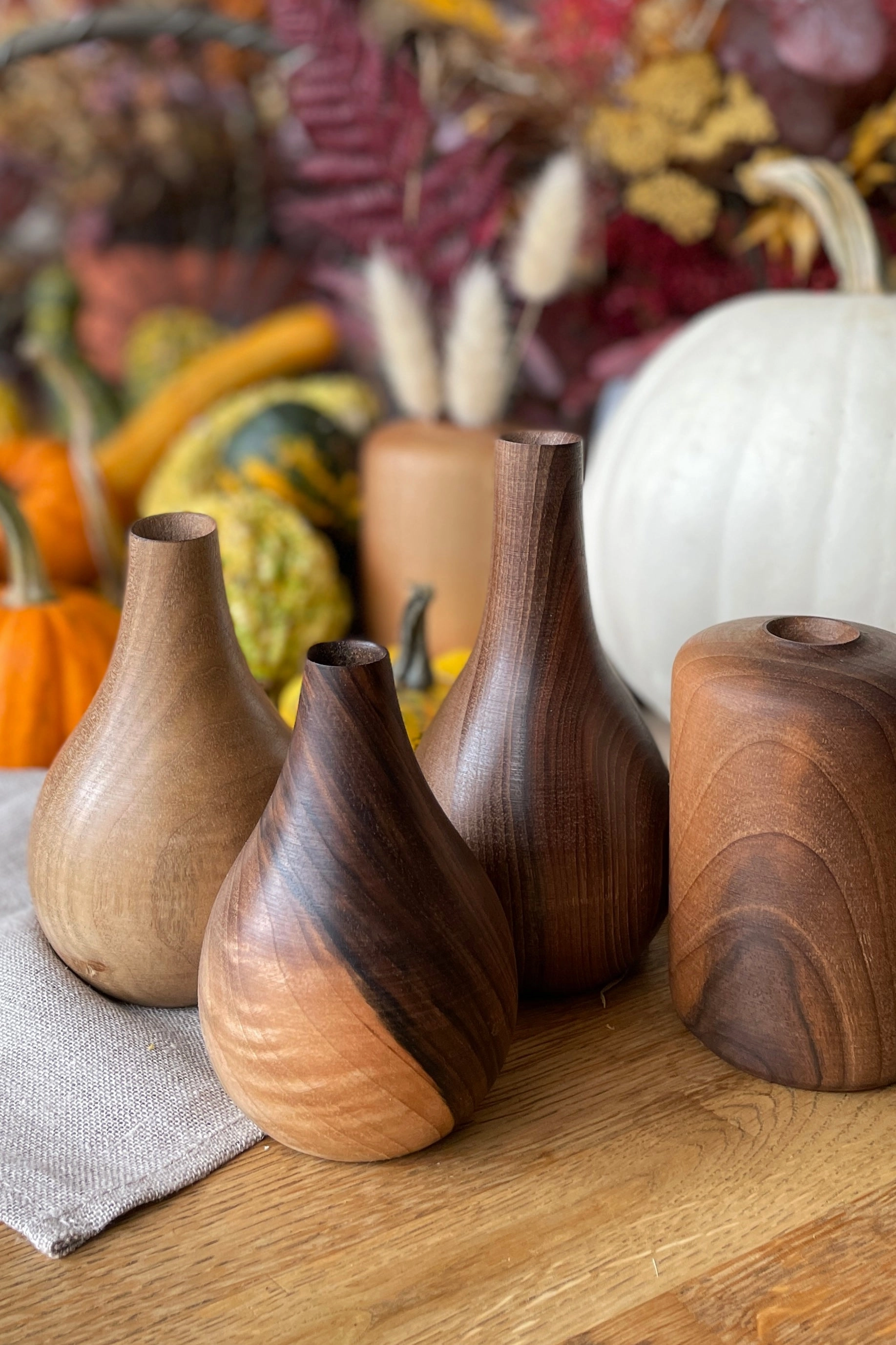 Nina Wood Vase Walnut Medium