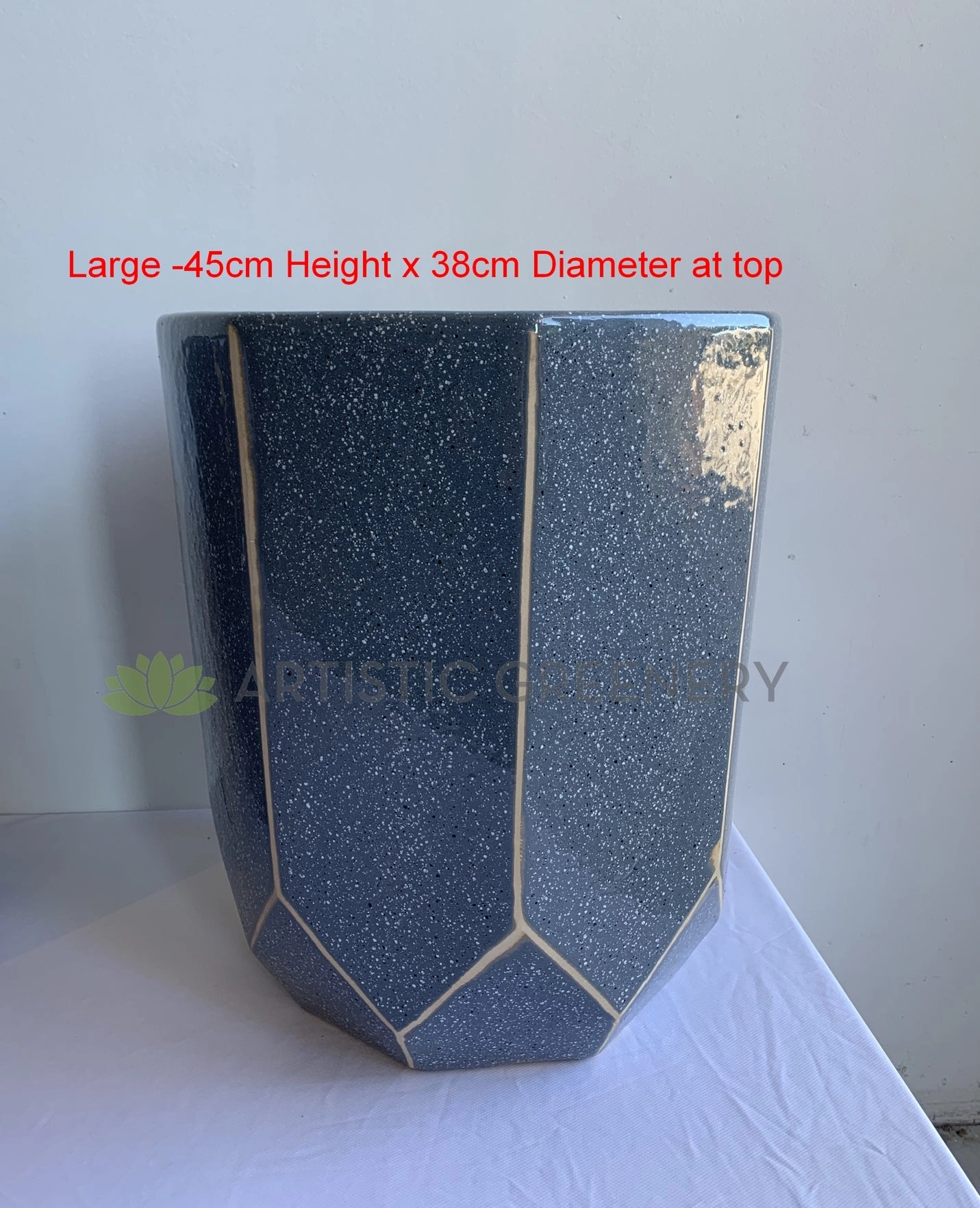 Octagon Blue Planter / Pot Glazed Finish - Ceramic CER0023