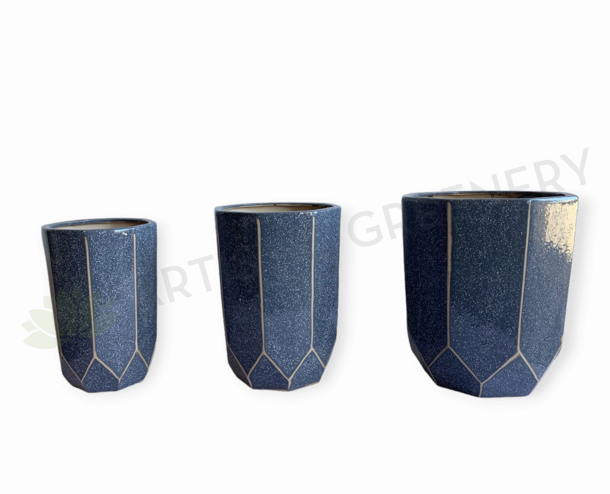 Octagon Blue Planter / Pot Glazed Finish - Ceramic CER0023 outdoor greenery  