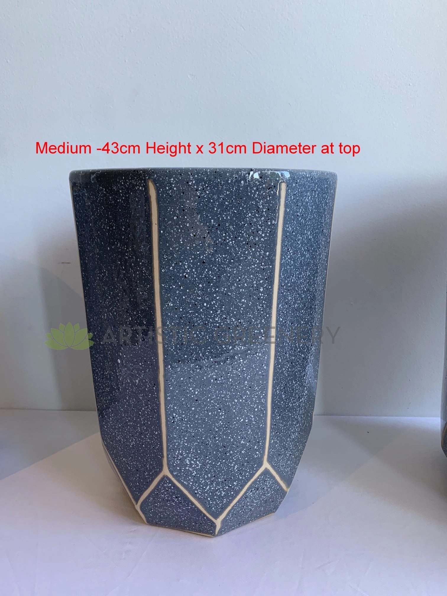 Octagon Blue Planter / Pot Glazed Finish - Ceramic CER0023