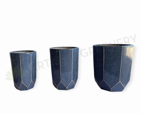 Octagon Blue Planter / Pot Glazed Finish - Ceramic CER0023 outdoor greenery  