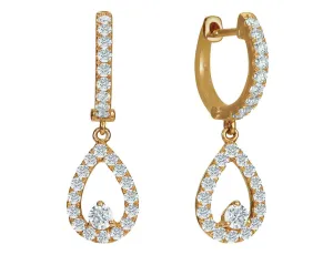 Odelia 18kt Rose Gold Pav Tear Drop Earrings