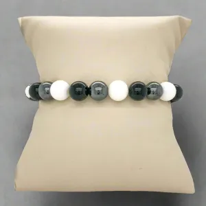 Onyx, Hematite & Tridacna 8mm Beaded Stretch Bracelet