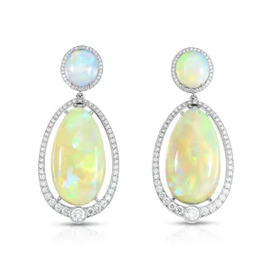 Opal & Diamond Drop Earrings