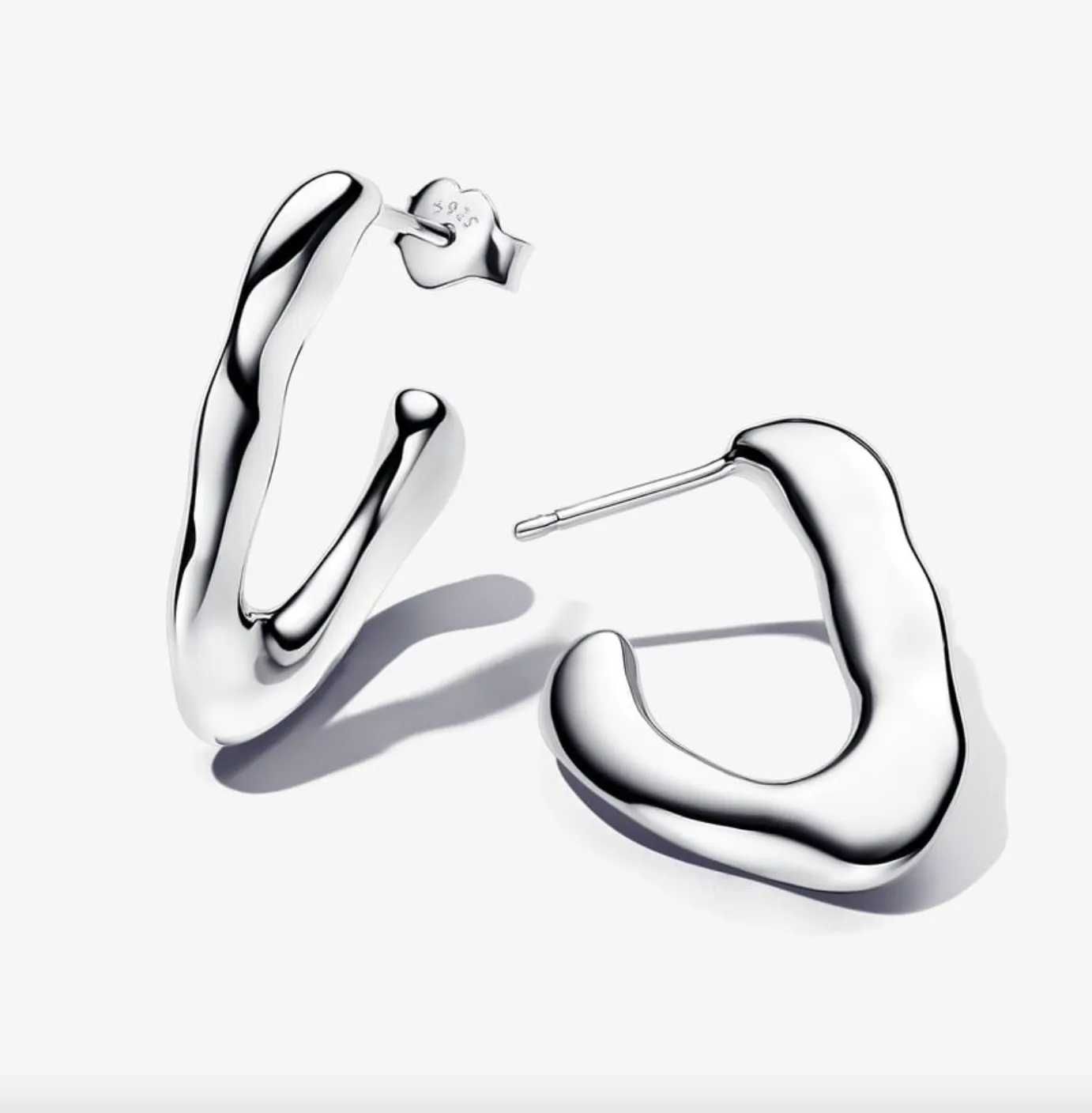 Organically V-shaped Open Hoop Earrings