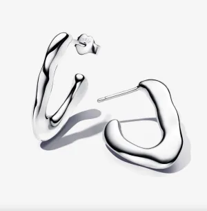 Organically V-shaped Open Hoop Earrings