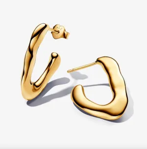 Organically V-shaped Open Hoop Earrings