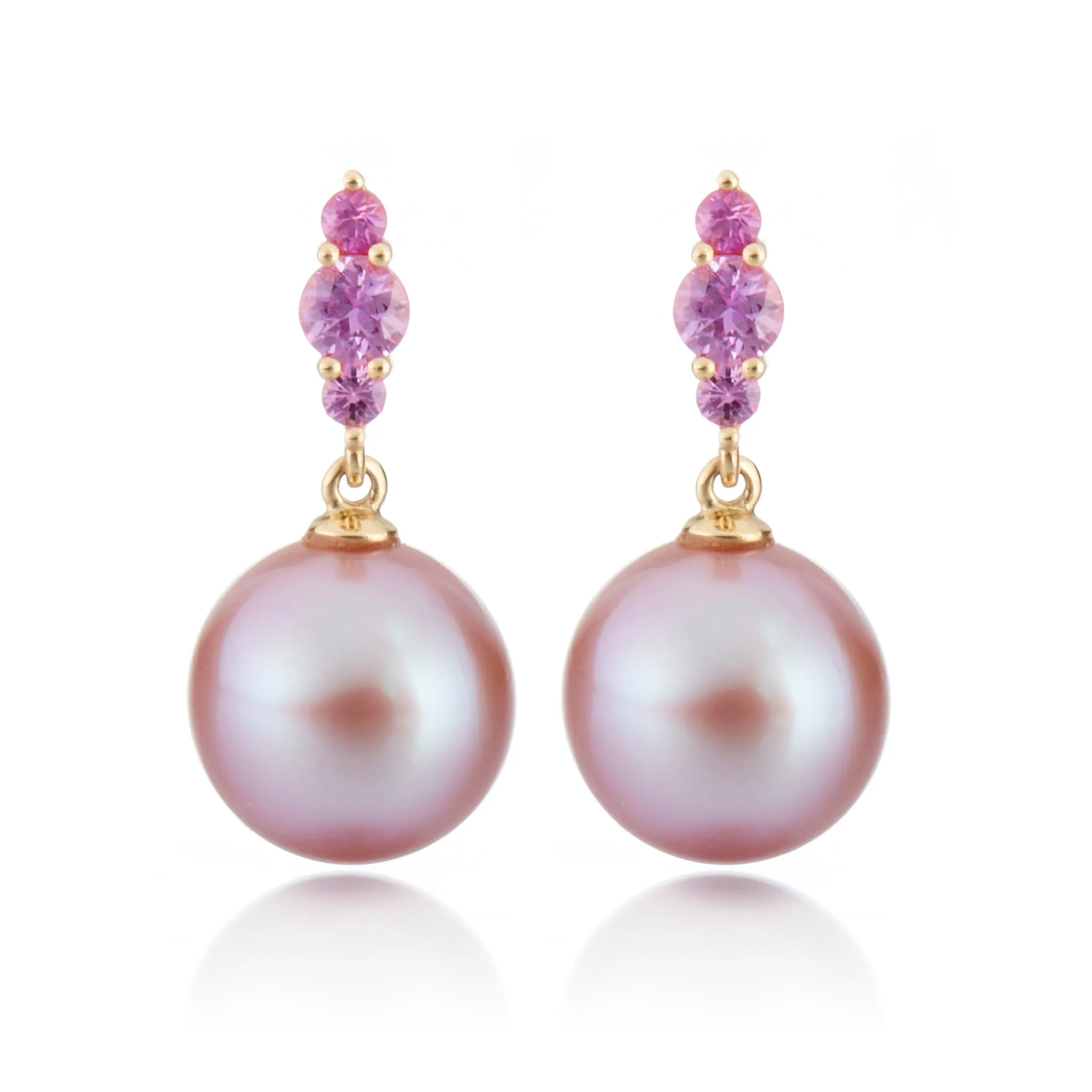 Orion Earrings in Pink Pearls & Pink Sapphires