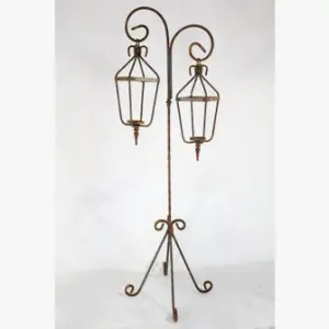 Outdoor Wedding Heavy Iron Lighting Double Lantern Frame decorative plants  