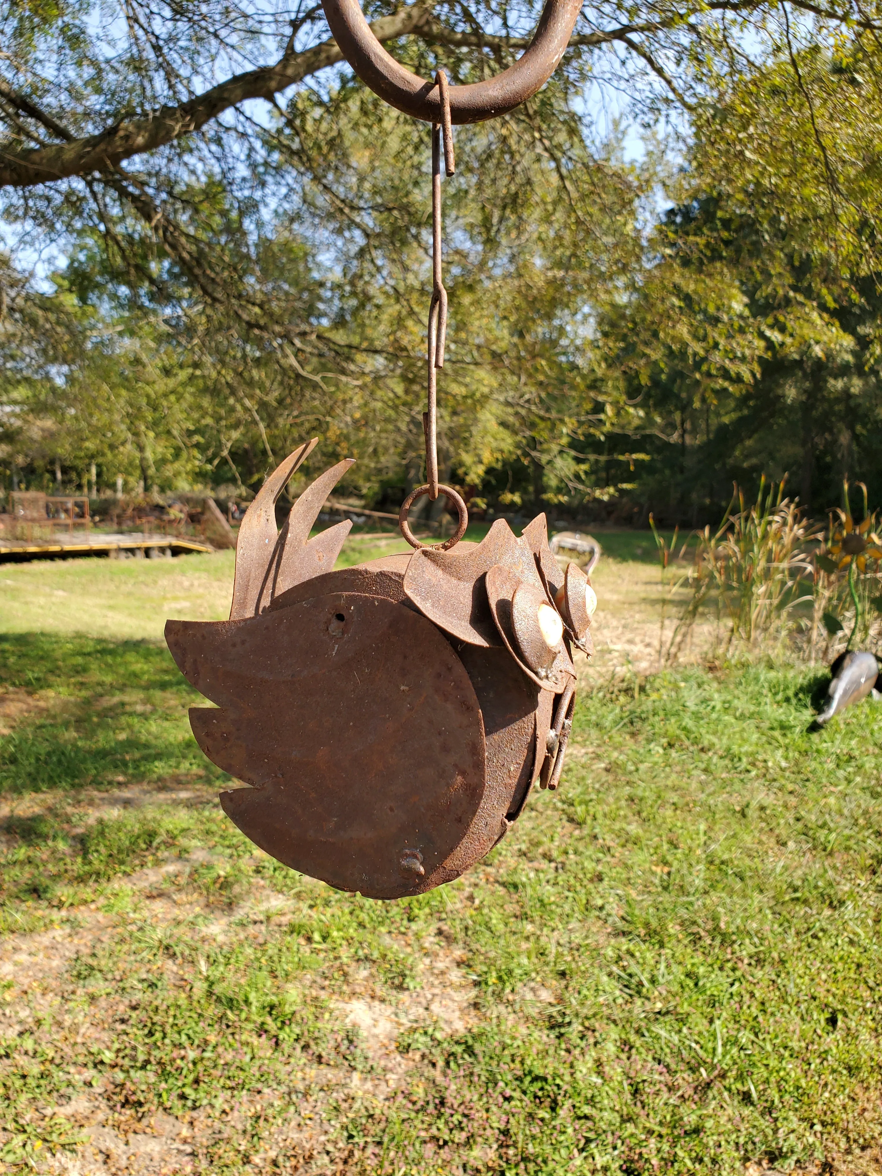 Owl Birdhouse with Marble Eyes
