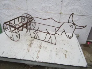 Ox with Cart decorative plants  