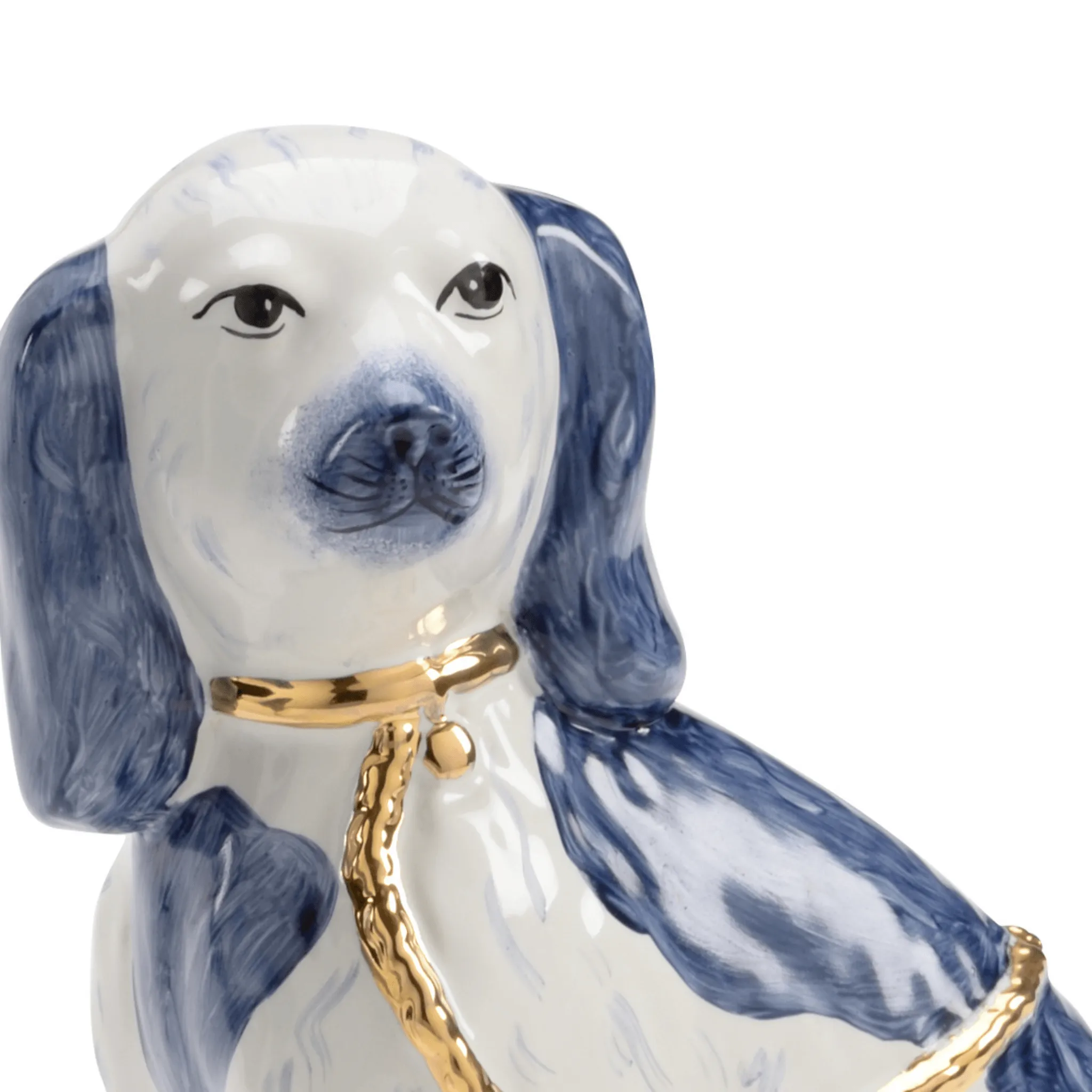 Pair of Blue & White Ceramic Staffordshire Dogs
