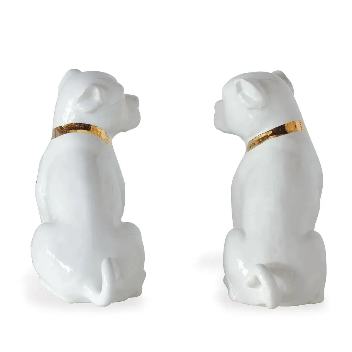 Pair of Cream Pug Porcelain Figurines