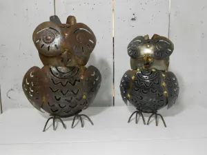 Pair Plasma Cut Owl decorative plants  