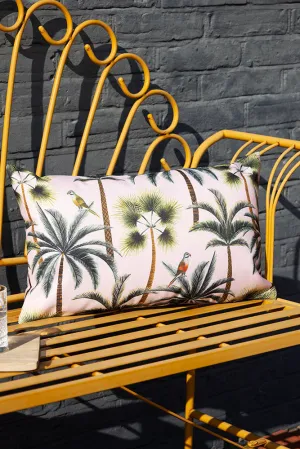 Palm Print Outdoor Cushion dried flowers  