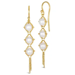 Pearl Textile Trio Earrings