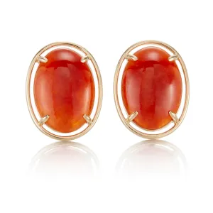 Peninsula Earrings in Red Jade