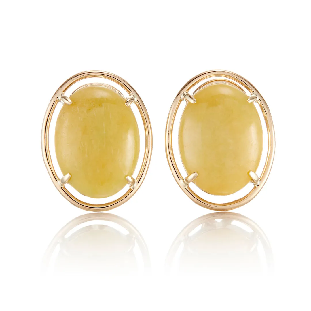 Peninsula Earrings in Yellow Jade