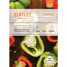 Pepper, California Wonder Seed Packets floating plant shelf  
