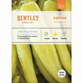 Pepper, Sweet Banana Seed Packet floating plant shelf  