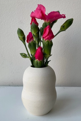 Petite pastel Bubble Vase Eggshell dried green plant  