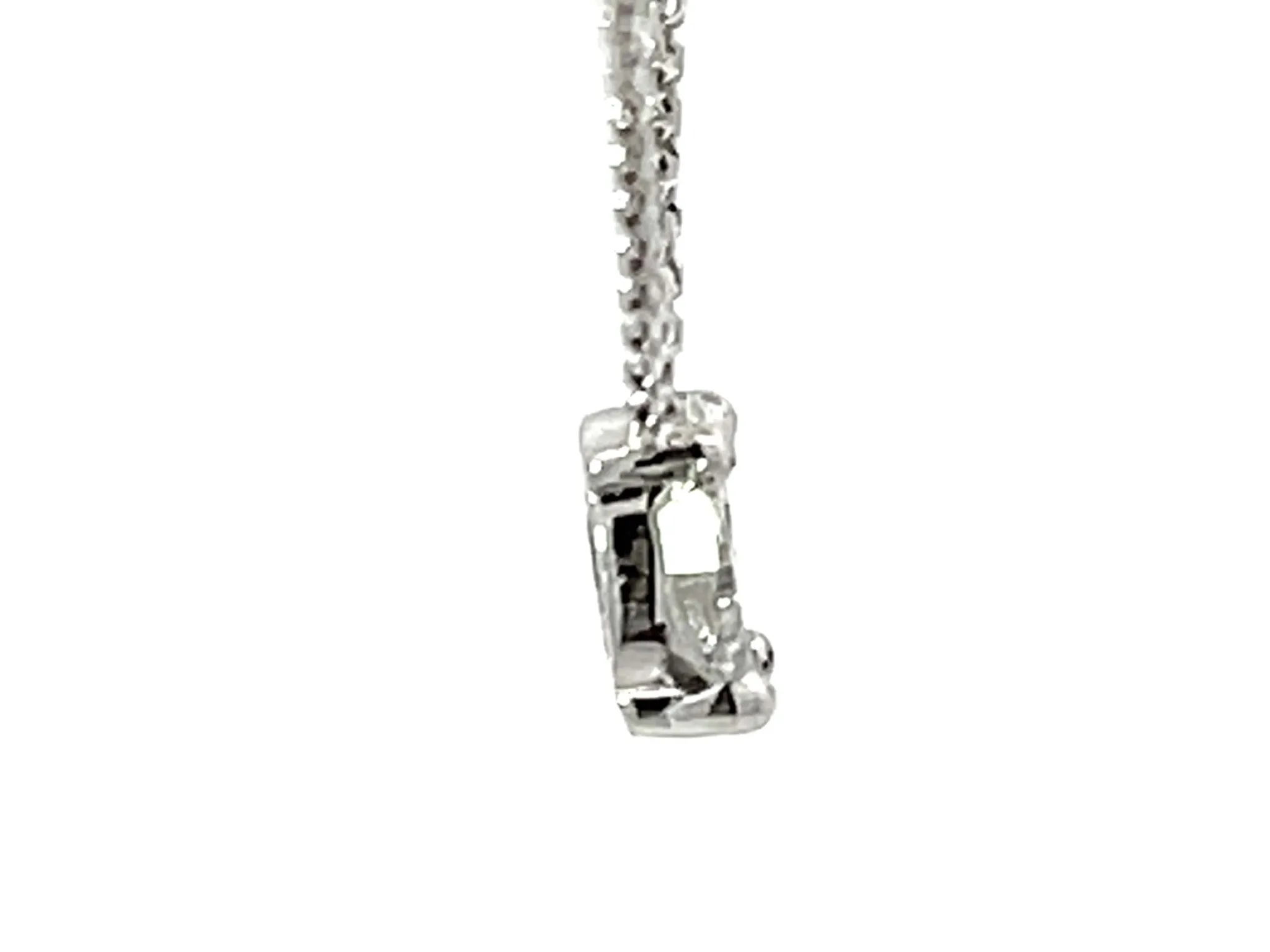 Piecut Diamond Necklace Solid 18k White Gold