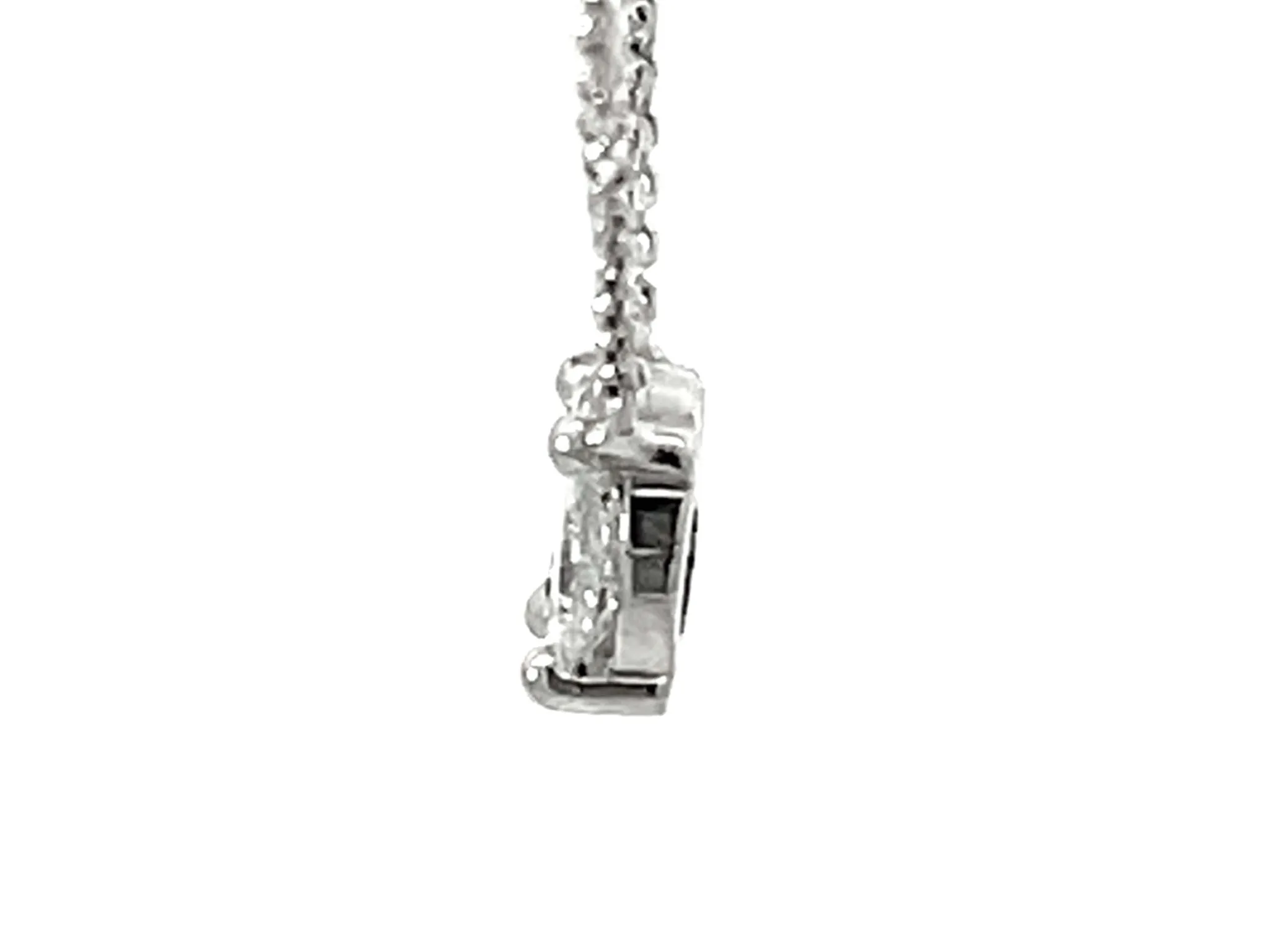 Piecut Diamond Necklace Solid 18k White Gold