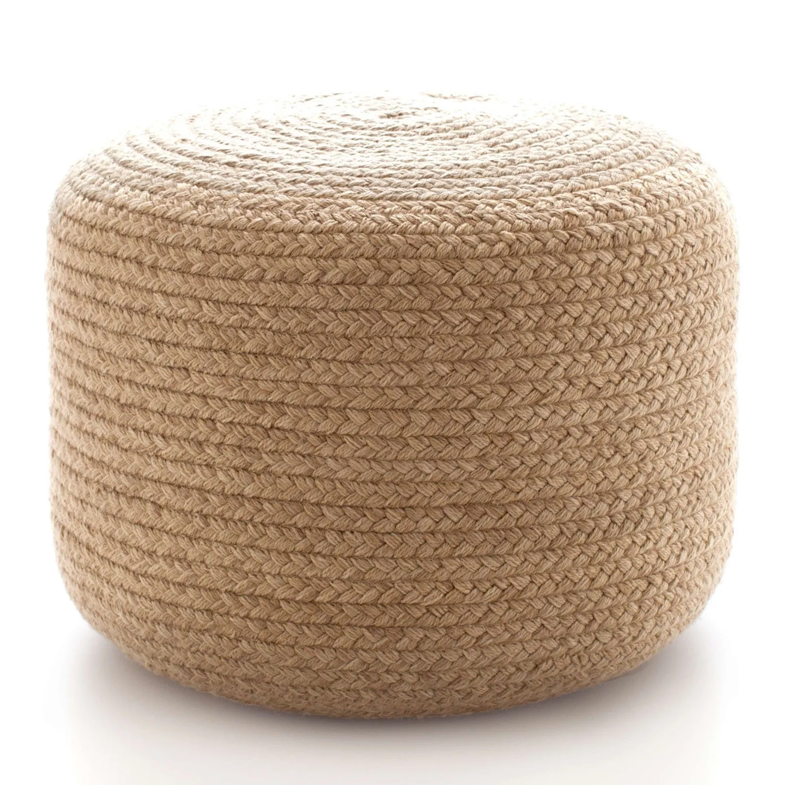 Pine Cone Hill Braided Natural Indoor/Outdoor Pouf dried flowers  