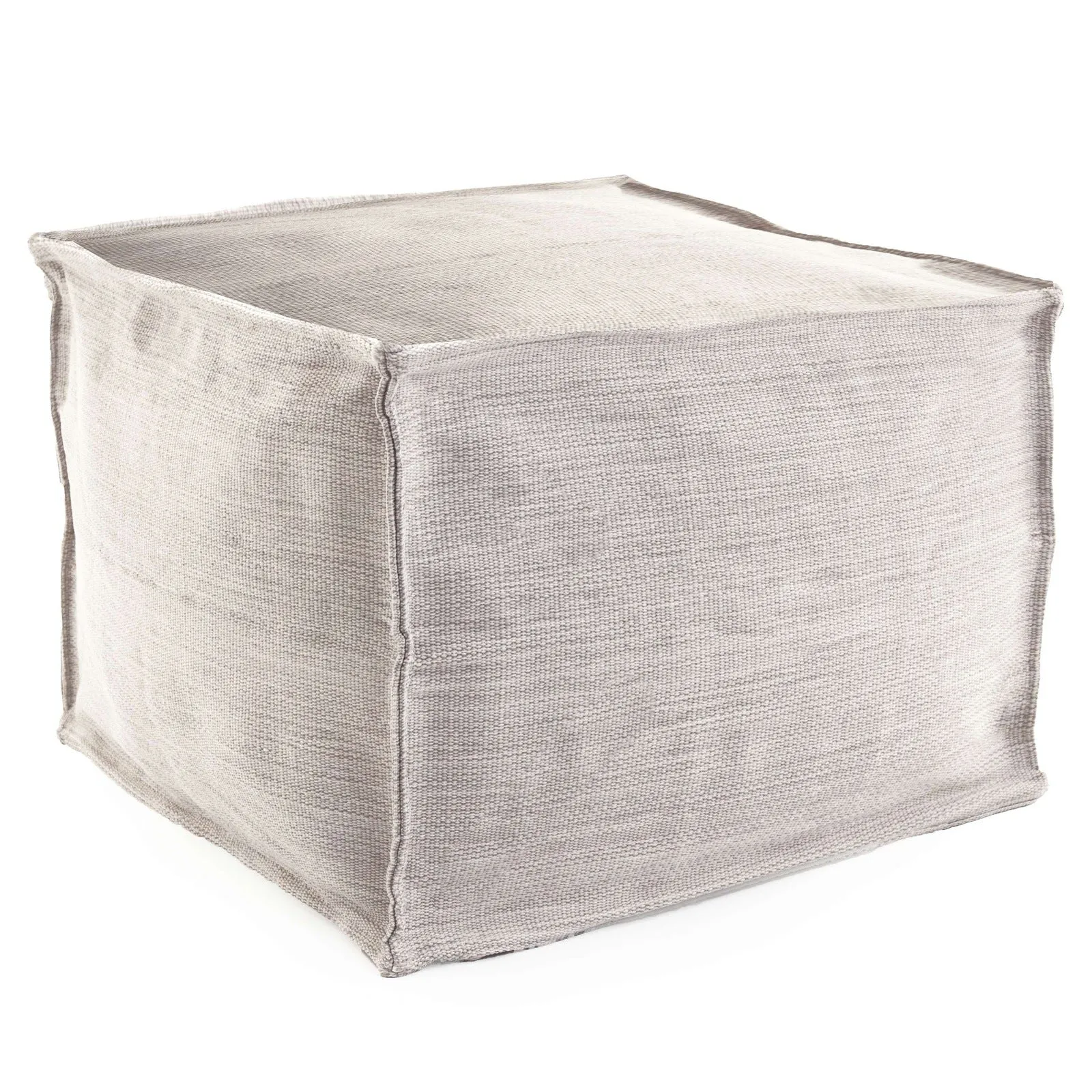 Pine Cone Hill Mingled Platinum Indoor/Outdoor Pouf dried flowers  