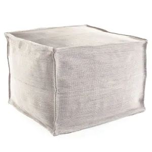 Pine Cone Hill Mingled Platinum Indoor/Outdoor Pouf dried flowers  
