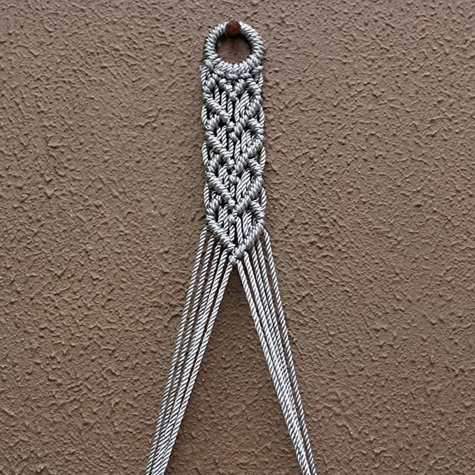 Pine Heart Grey Macrame Rope Wall Hanging Shelf