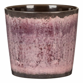 Pink Indoor Ceramic Cover Pot Malva Glaze (870) tall green plant  