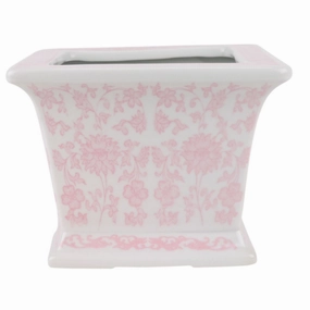 Pink Square Floral Planter plant seeds  