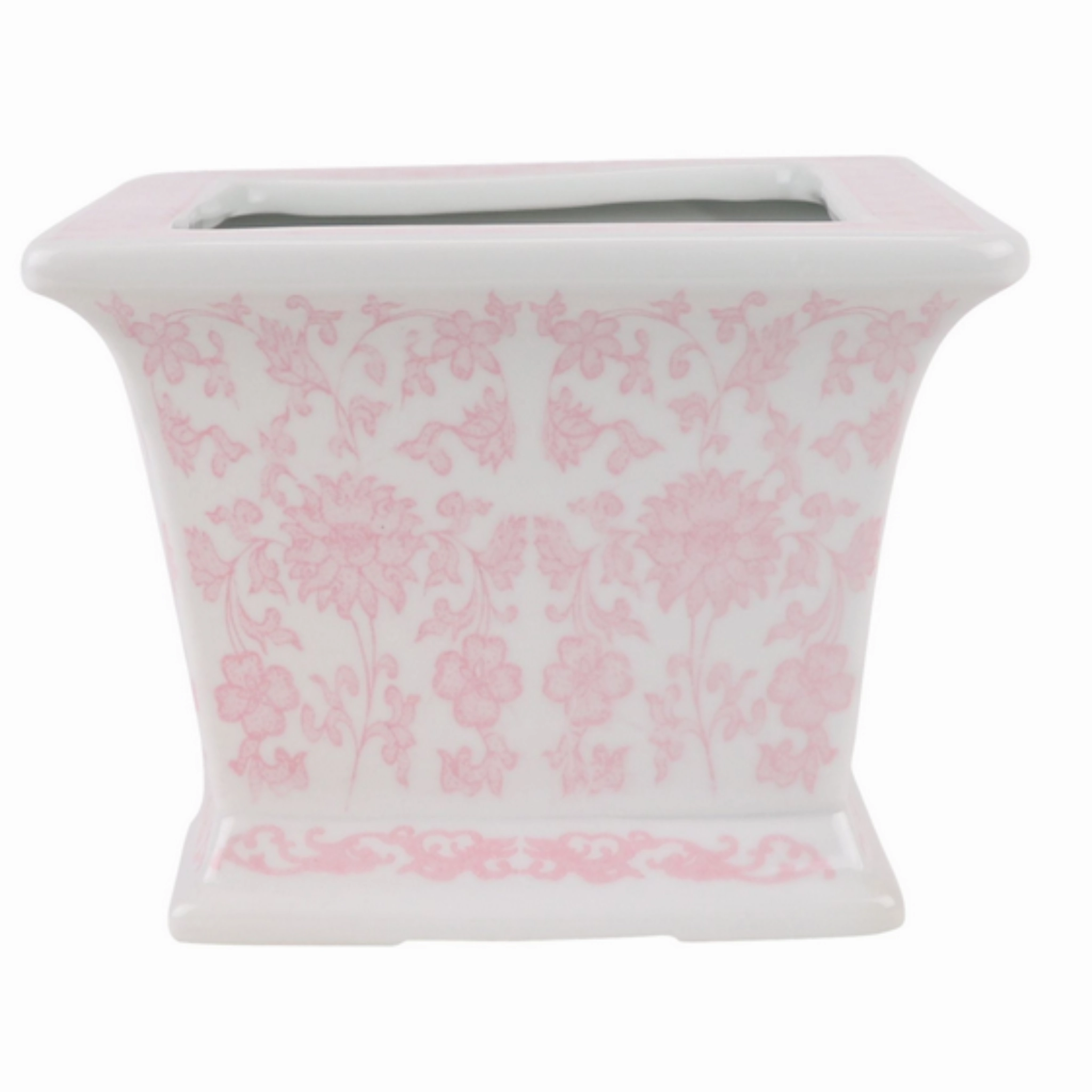 Pink Square Floral Planter plant seeds  