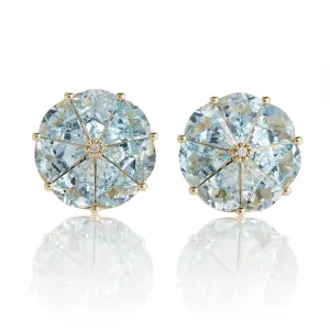 Pinwheel Earrings in Aquamarine & Diamonds