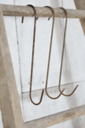 Pkg. 25 Solid Steel S Hook 12in Long decorative plants  