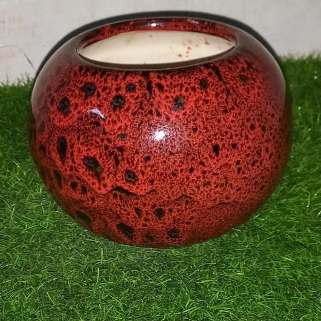 Planeball Doubledeep Ceramic Pot desktop planter  